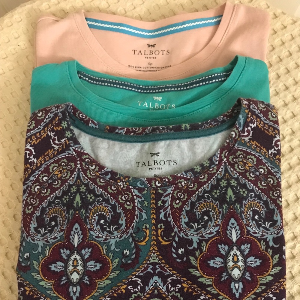 Talbots Long-sleeved Cotton Tee Shirt Size Sp